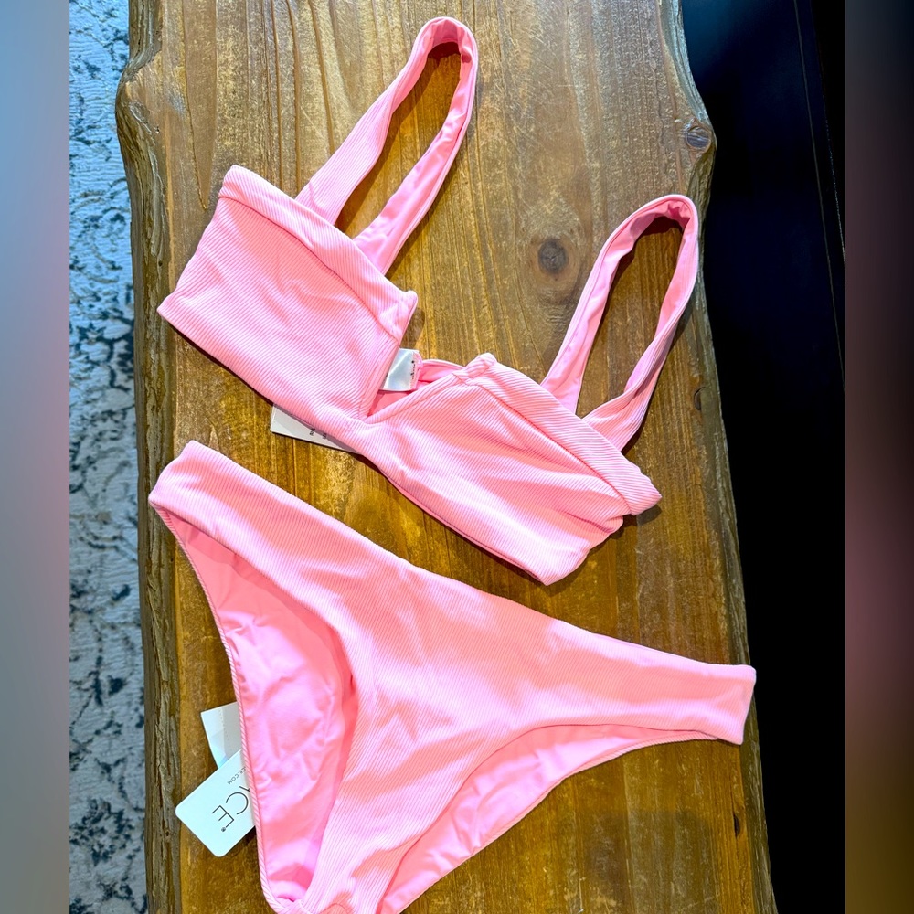 L*Space Bikini Set in Crystal Pink-Lee Lee Top and Sandy Bottom Classic.